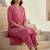 Women Regular Thread Work Kurta with Trousers