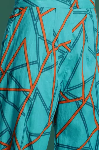 Floral Printed Pure Cotton Kurta with Trousers