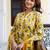 Floral Printed Mandarin Collar Pure Cotton Kurta With Trousers & Dupatta