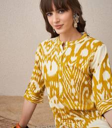 Ethnic Motifs Printed Mandarin Collar Straight Kurta With Palazzo