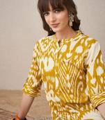 Ethnic Motifs Printed Mandarin Collar Straight Kurta With Palazzo