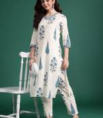 Floral Printed Regular Kurta with Trousers