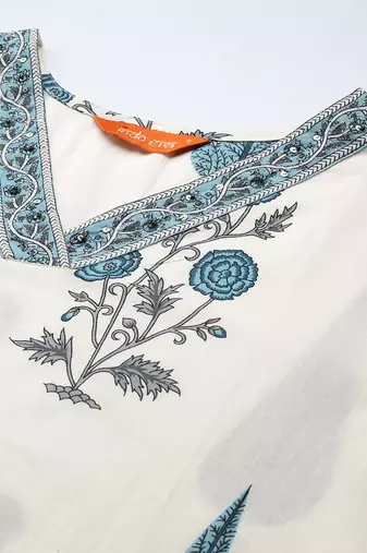 Floral Printed Regular Kurta with Trousers