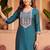 Women Ethnic Motifs Embroidered Regular Thread Work Liva Kurta with Trousers