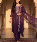 Women Ethnic Motifs Embroidered Regular Thread Work Kurta with Trousers & With Dupatta