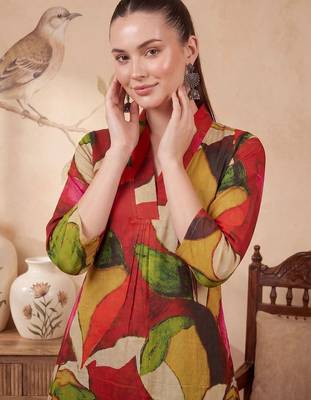 Women Printed Regular Pure Cotton Kurta with Trousers 2