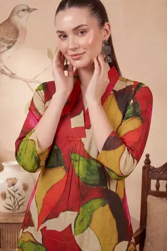 Women Printed Regular Pure Cotton Kurta with Trousers