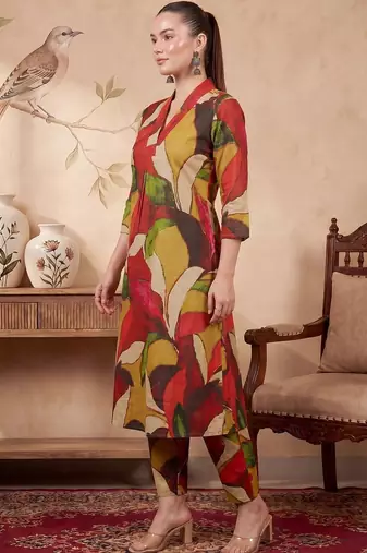 Women Printed Regular Pure Cotton Kurta with Trousers