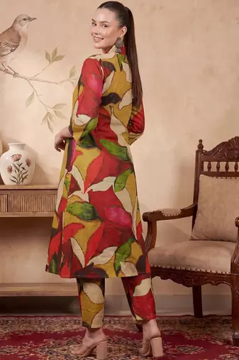 Women Printed Regular Pure Cotton Kurta with Trousers