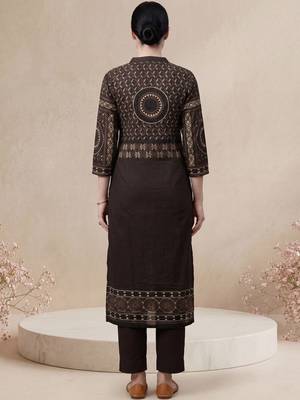 Women Ethnic Motifs Printed Regular Mirror Work Pure Cotton Kurta with Trousers & With Dupatta 4
