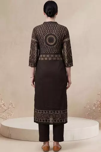 Women Ethnic Motifs Printed Regular Mirror Work Pure Cotton Kurta with Trousers & With Dupatta