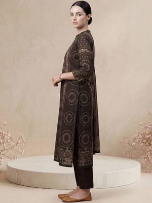Women Ethnic Motifs Printed Regular Mirror Work Pure Cotton Kurta with Trousers & With Dupatta 5