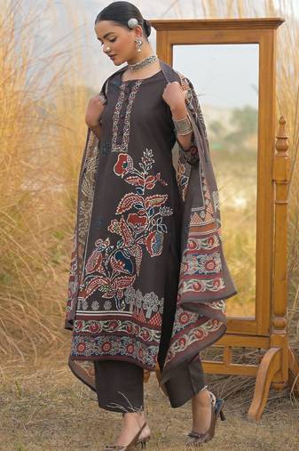 Women Ethnic Motifs Printed Regular Mirror Work Kurta with Trousers & With Dupatta