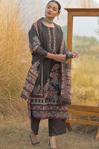 Women Ethnic Motifs Printed Regular Mirror Work Kurta with Trousers & With Dupatta