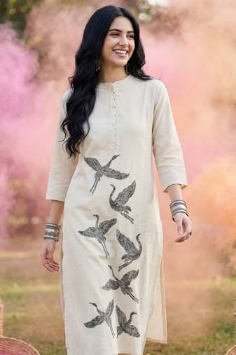 Women Ethnic Motifs Printed Regular  Cotton Kurta with Trousers
