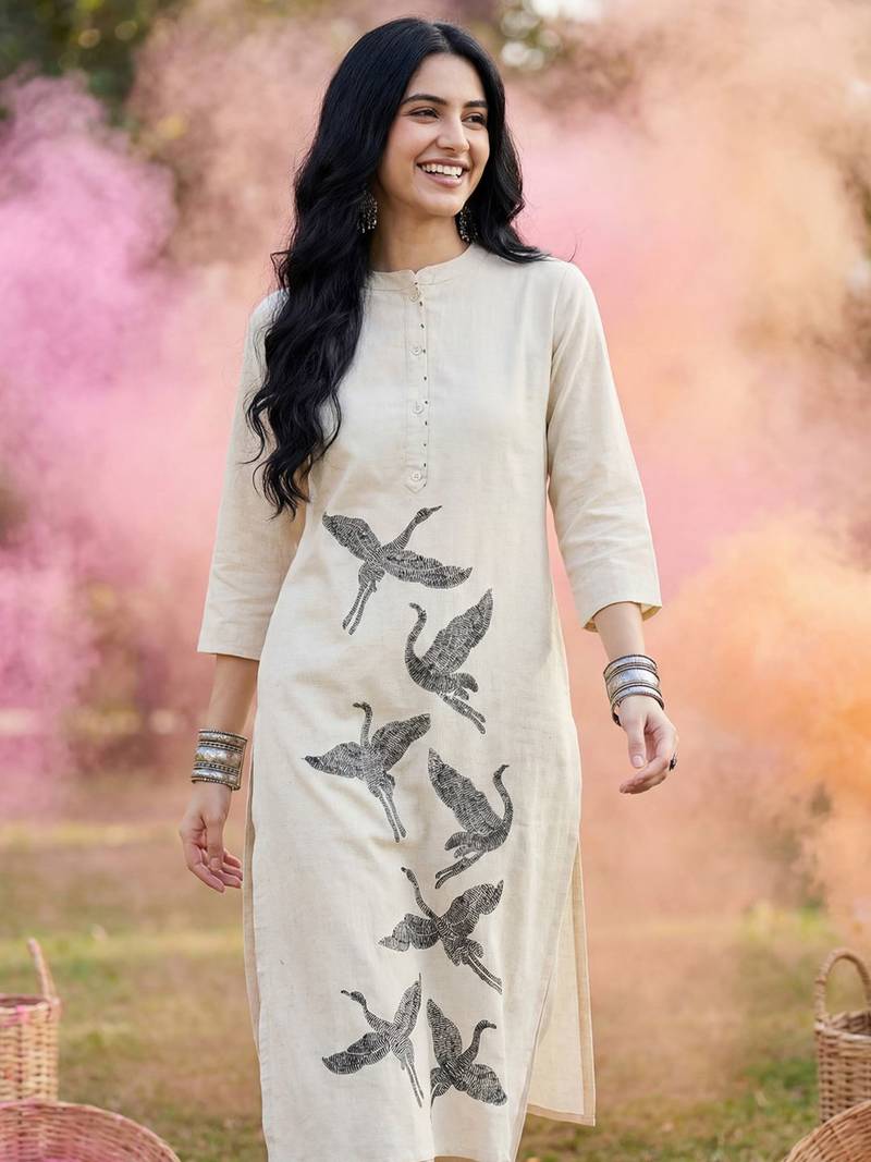 Women Ethnic Motifs Printed Regular Pure Cotton Kurta with Trousers