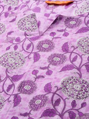 Floral Printed Pure Cotton Kurta with Trousers 2