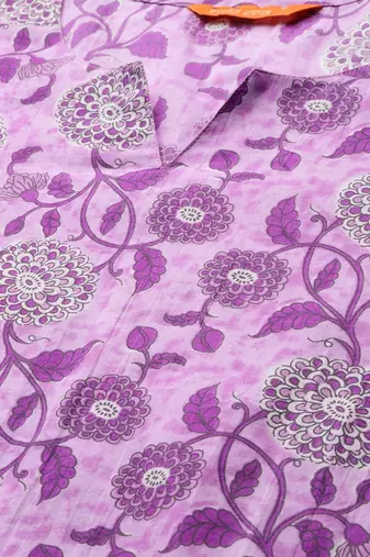 Floral Printed Pure Cotton Kurta with Trousers