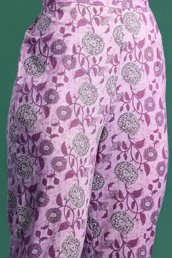 Floral Printed Pure Cotton Kurta with Trousers