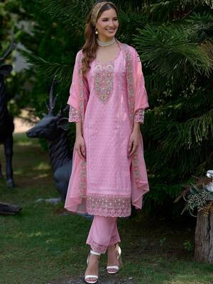 Women Ethnic Motifs Embroidered Regular Mirror Work Pure Cotton Kurta with Trousers & With Dupatta 2