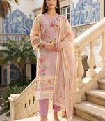 Women Floral Printed Regular Thread Work Linen Kurta with Trousers & With Dupatta
