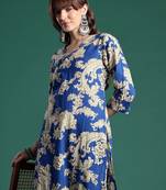 Floral Printed Pure Cotton Kurta with Trousers