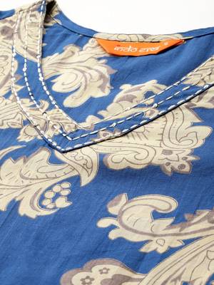 Floral Printed Pure Cotton Kurta with Trousers 2