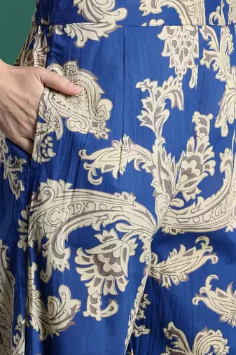 Floral Printed Pure Cotton Kurta with Trousers
