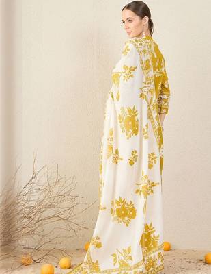 Floral Printed Straight Pure Cotton Kurta With Trousers & Dupatta 4