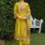 Floral Embroidered V-neck Thread Work Kurta With Trousers & Dupatta