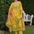 Floral Embroidered V-neck Thread Work Kurta With Trousers & Dupatta