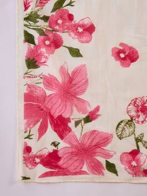 Floral Printed Beads & Stones Pure Cotton A-Line Kurta With Trousers & Dupatta 3