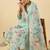 Women Floral Printed Regular Thread Work Linen Kurta with Trousers & With Dupatta
