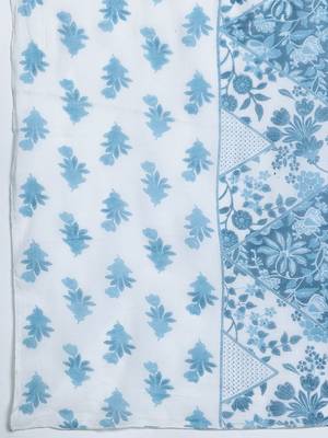 Floral Printed Pure Cotton Kurta with Trousers & Dupatta 4