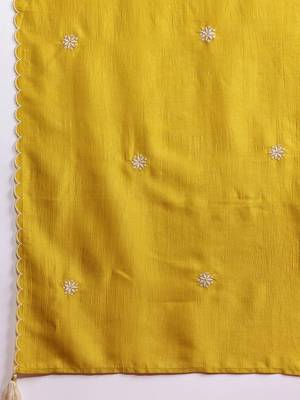 Floral Embroidered Sequinned Kurta With Trousers & Dupatta 5