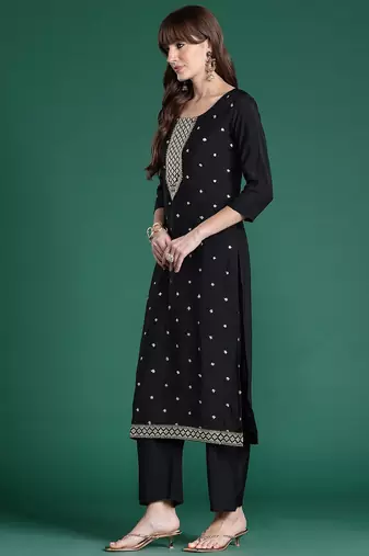 Ethnic Motifs Embroidered Kurta with Trousers & Dupatta