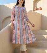 Women Printed Regular Beads and Stones Pure Cotton Kurta with Trousers
