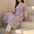 Women Printed Regular Beads and Stones Pure Cotton Kurta with Trousers