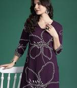 Floral Printed Sequinned Kurta with Palazzos