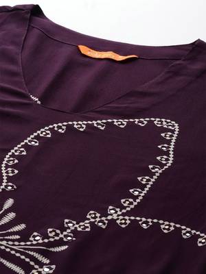 Floral Printed Sequinned Kurta with Palazzos 2