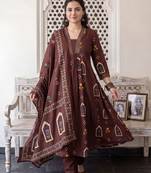 Women Floral Printed Regular Pure Cotton Kurta with Trousers & With Dupatta