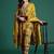 Ethnic Motifs Printed Sequinned Pure Cotton Kurta With Trousers & Dupatta