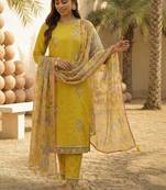 Women Floral Embroidered Regular Sequinned Kurta with Trousers & With Dupatta