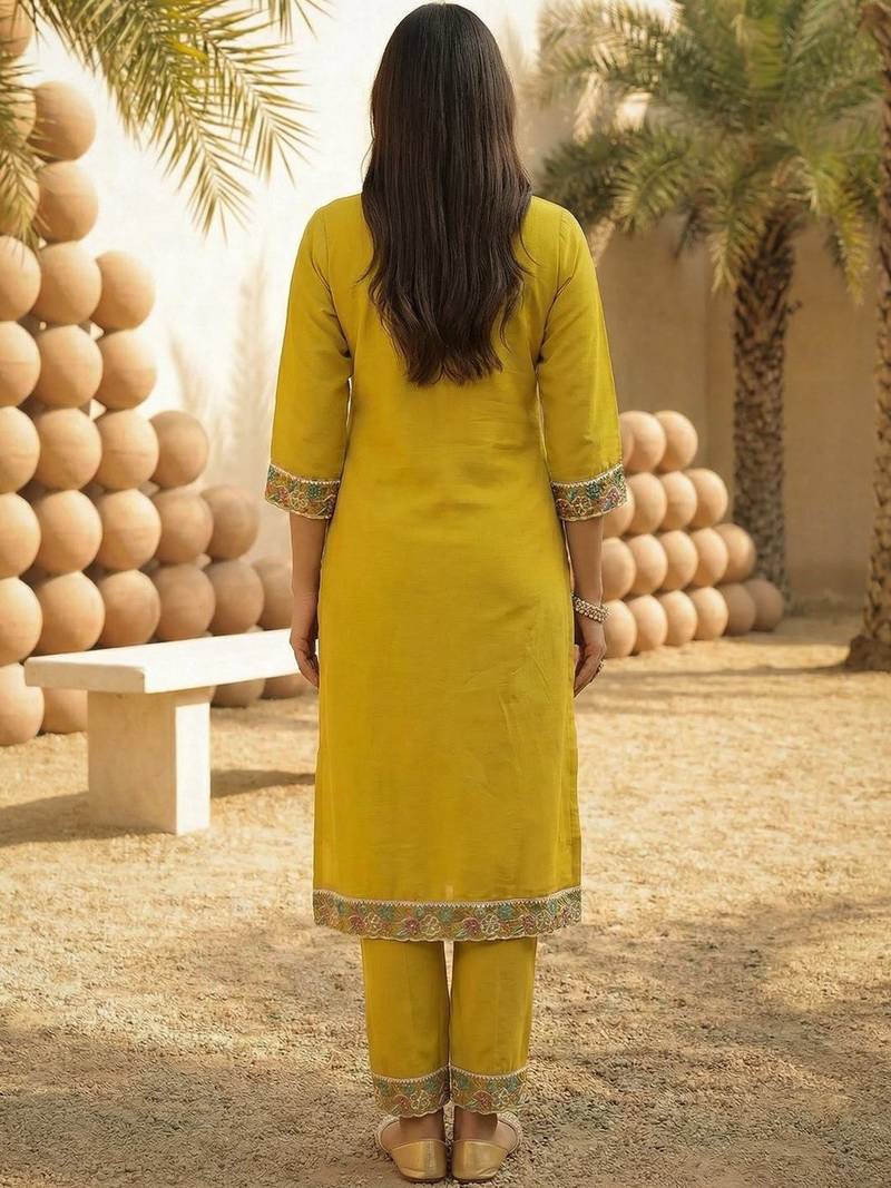 Women Floral Embroidered Regular Sequinned Kurta with Trousers & With Dupatta