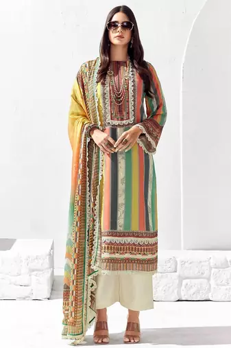 Women Printed Regular Kurta Trousers With Dupatta