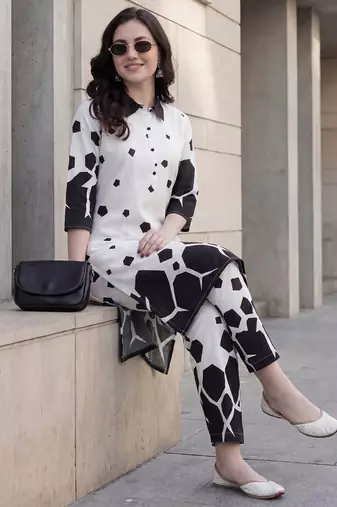 Women Printed Regular Pure Cotton Kurta with Palazzos