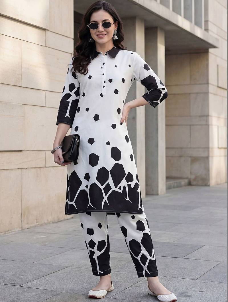 Women Printed Regular Pure Cotton Kurta with Palazzos