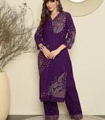Women Ethnic Motifs Embroidered Regular Mirror Work Kurta with Palazzos