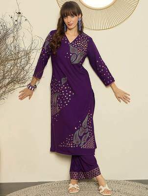 Women Ethnic Motifs Embroidered Regular Mirror Work Kurta with Palazzos 4