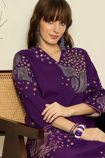 Women Ethnic Motifs Embroidered Regular Mirror Work Kurta with Palazzos